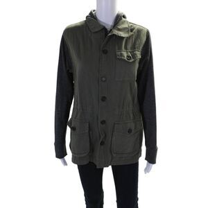 Jet John Eshaya Women's Hood Long Sleeves Full Zip Cinch Jacket Green Size M